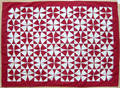 Red and white pieced crib quilt 19th c