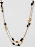 120416 CITRINE  ONYX BY THE YARD NECKLACE L24