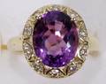 102369 50CT AMETHYST  4CT DIAMOND RING