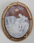 102363 14K YELLOW GOLD CAMEO BROOCHPENDANT