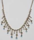 120486 STERLING SILVER  BLUE TOPAZ NECKLACE L16