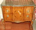 112478 MARBLE TOP WALNUT COMMODE H32 W36 D18