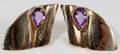 112456 14K YELLOW GOLD  AMETHYST EARRINGS PAIR