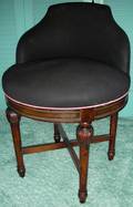 110501 WALNUT LOUIS XVI STYLE SWIVEL BOUDOIR CHAIR