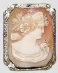 110494 CAMEO BROOCH PROFILE OF WOMAN