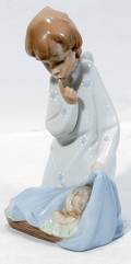 102435 LLADRO PORCELAIN BEDTIME ANGEL SLEEPING CHILD