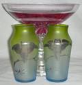101570 VICTORIAN GLASS  SILVERRESIST BUD VASES
