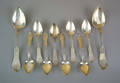 Cincinnati Ohio bright cut silver spoons ca 1870