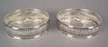 Pair of Tiffany  Co sterling silver wine coasters dated 1883