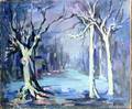 112529 SYLVIA GARDETTE OIL 25x32 WINTER LANDSCAPE