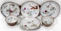 110541 CHINESE FLORAL PORCELAIN CUPS  SAUCERS