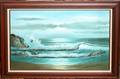 102484 GORDON OIL ON CANVAS SEASCAPE C1970