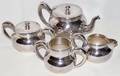 101642 WILCOX ANTIQUE SILVER PLATE TEA SET C1850