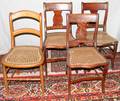 101608 VICTORIAN WALNUT SIDE CHAIRS C1870 FOUR