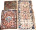 121630 ANTIQUE ORIENTAL MATS THREE C1900 AS IS