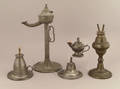 Two New York pewter whale oil lamps early 19th c