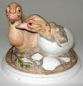 113426 KAZMAR BISQUE FIGURE OSTRICH HATCHLINGS W6