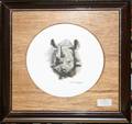 113754 BOEHM CHINA PLAQUE THE BIG FIVE RHINOCEROS