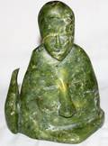 101661 INUIT CARVED STONE ESKIMO FIGURE 7x5