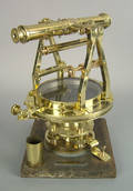 Brass theodolite and case by JT Hobby Hempstead Long Island NY