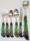 121013 DAUM FRENCH CRYSTALHANDLED FLATWARE SERVICE