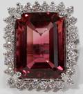120038 171CT GENUINE PINK TOURMALINE  DIAMOND RING