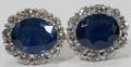 120055 55CT SAPPHIRE  17CT DIAMOND EARRINGS
