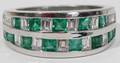 120052 PLATINUM 18CT EMERALD  2CT DIAMOND BAND
