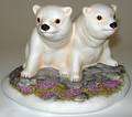 113508 KAZMAR BISQUE POLAR BEAR CUBS H6 W7