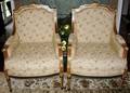 113015 LOUIS XVI STYLE GILT WOOD BERGERES PAIR