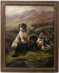 112005 JOHN MORRIS OIL ON CANVAS HIGHLAND W DOGS