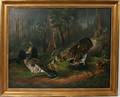 112001 ALFRED J CROOK OIL ON CANVAS NESTING GROUSE