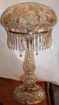 110014 CUT GLASS TABLE LAMP C1900 H22 DIA11
