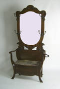 Victorian oak hall rack