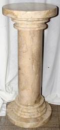 110022 BEIGE MARBLE ROUND PEDESTALS H42 DIA14 16