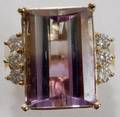 110059 14K GOLD 152CT AMETRINE  6CT DIAMOND RING