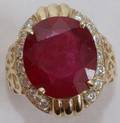 110045 14K GOLD 15CT RUBY  1CT DIAMOND RING