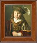 102039 AFTER FERDINAND BOL OIL ON BOARD PORTRAIT