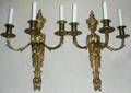 101029 FRENCH STYLE BRONZE SCONCES 19TH C PAIR