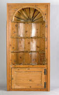 English pine barrelback corner cupboard ca 1800