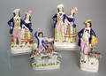 Four Staffordshire figural groups 19th c
