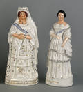 Two Staffordshire figures of the Queen of Prussia and Queen Victoria 19th c