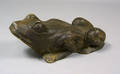 Carved and painted figure of a frog ca 1900