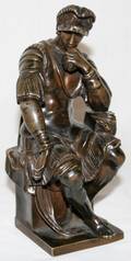 040080 R SAUVAGE BRONZE SCULPTURE 19TH C H 8