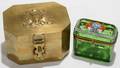 011088 RUSSIAN BRASS  GLASS BOXES TWO