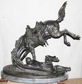 051071 AFTER REMINGTON BRONZE SCULPTURE WICKED PONY
