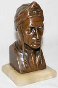 040077 BRONZE BUST OF DANTE ON AN ONYX PLINTH