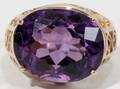 040066 14 KT YELLOW GOLD  AMETHYST RING 16 12 CTTW