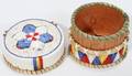011165 AMERICAN INDIAN BIRCH BARK QUILL BOX DIA45