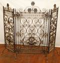 051095 WROUGHT IRON TRIFOLD FIRE SCREEN H 43 12